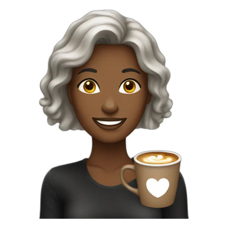 living happy female coffee cup black sticker