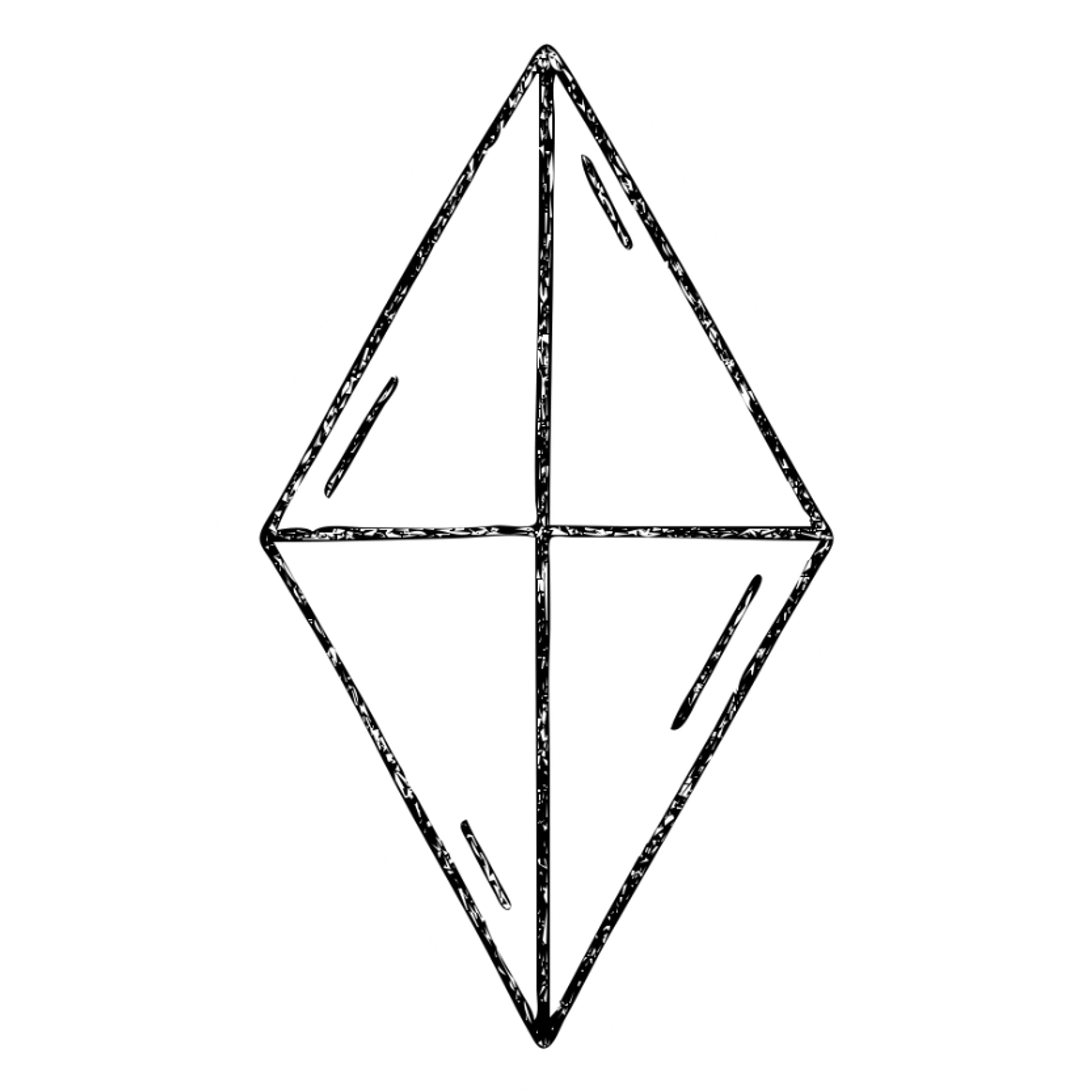 hand-drawn outlined orange The Sims diamond (Plumbob) icon sticker