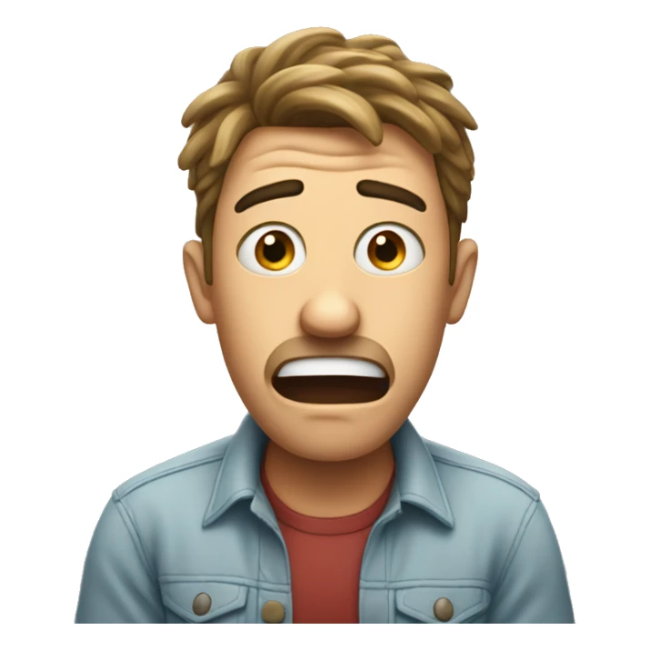 Shocked Guy with his hands around his head sticker