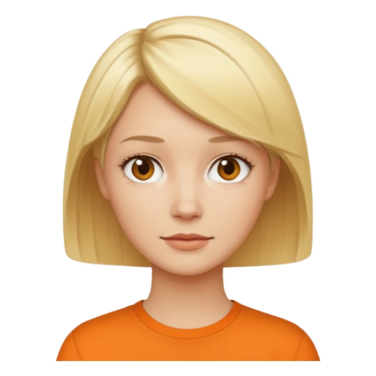 blond short hair woman with orange shirt sticker