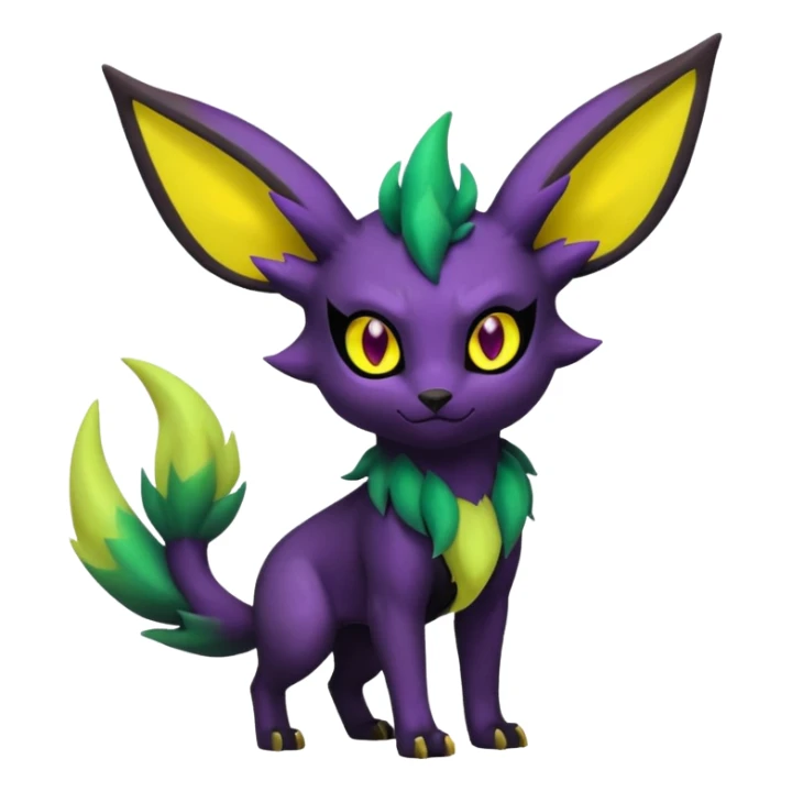 Dark Edgy Leafeon-Umbreon-Fakémon-hybrid-creature (full body)  sticker
