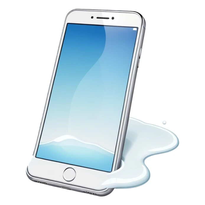 a blank phone with some white liquid spilt on it sticker