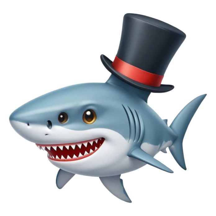 Shark with a top hat sticker