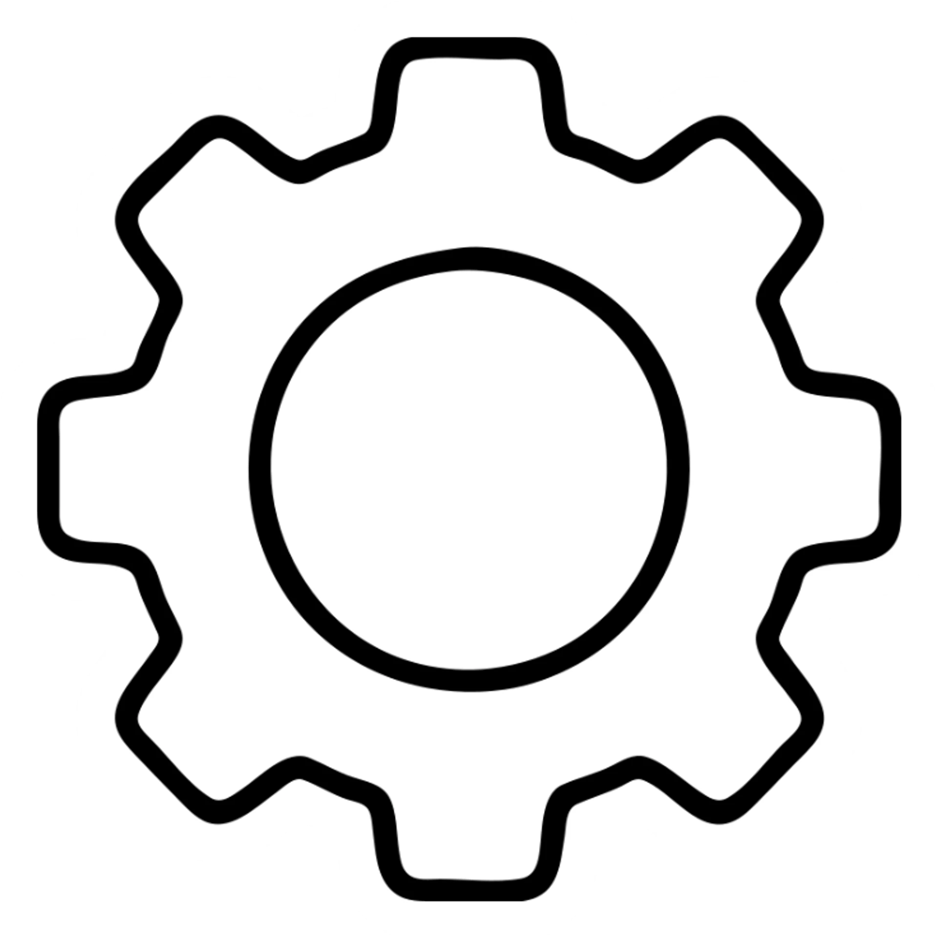 cog outline minimal icon sticker