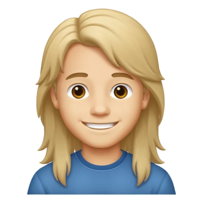 Make a boy with little long hair sticker