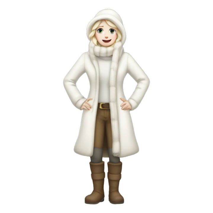 pale skin Snowwoman full body sticker