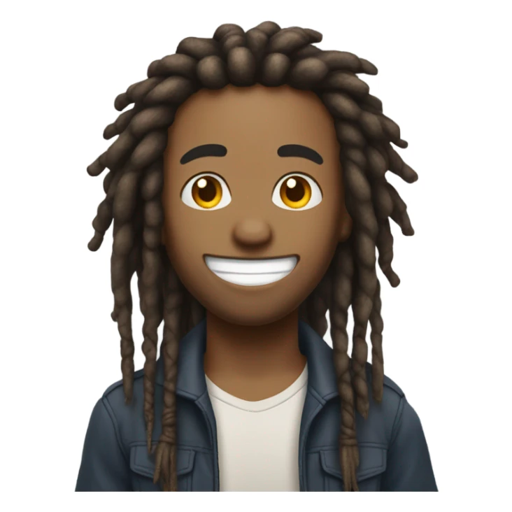 Kai Cenat with dreadlocks and a big smile  sticker