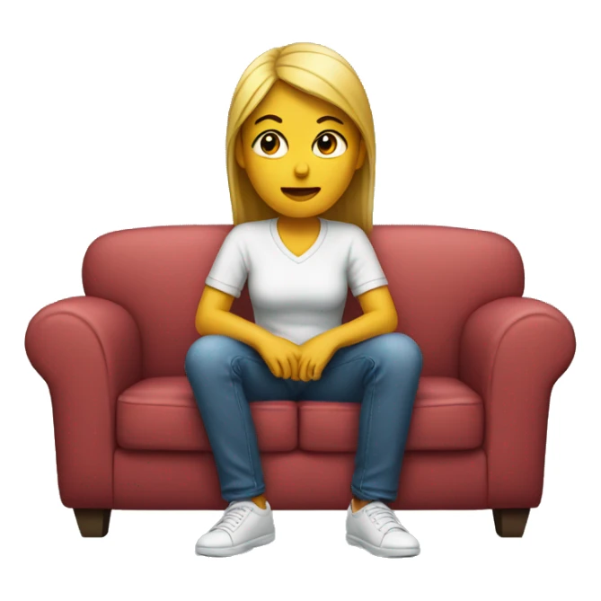 women sitting on couch waiting  sticker