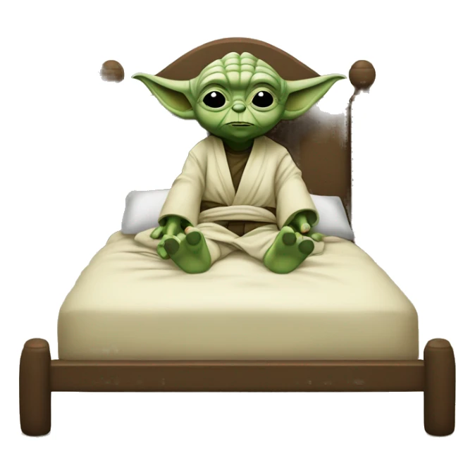Yoda qui fait une siestedans un lit  sticker