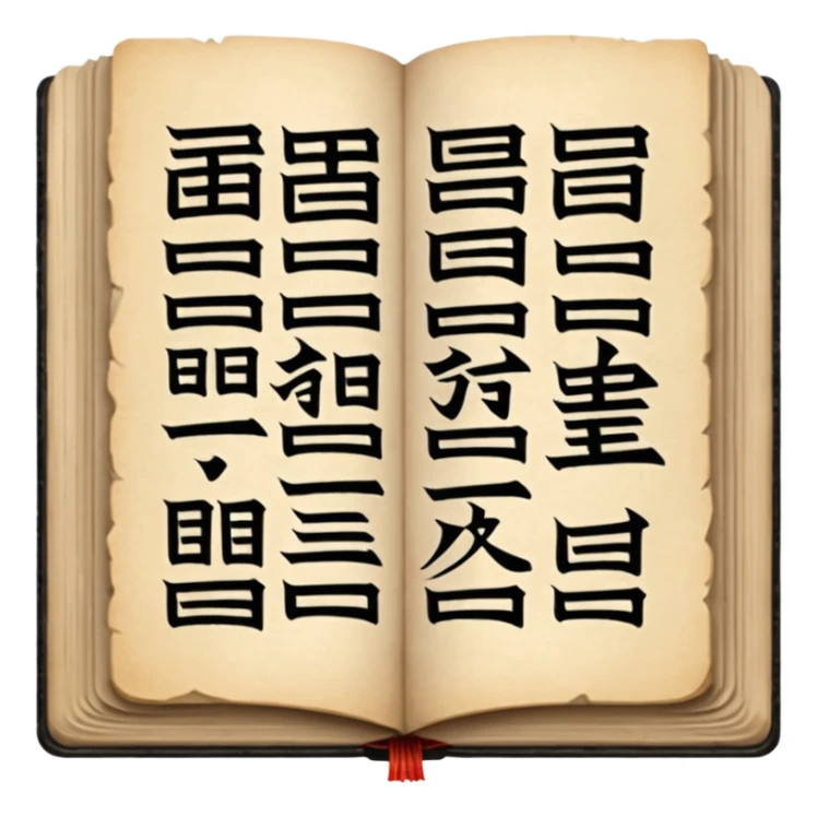 open book with Chinese character 文 on the page sticker