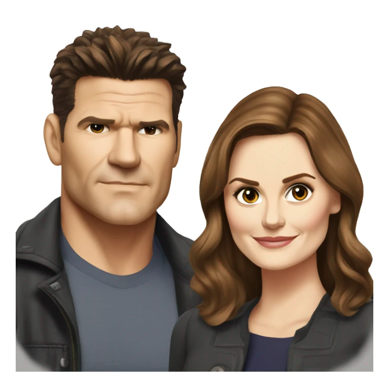 Emily Deschanel and David Boreanaz sticker