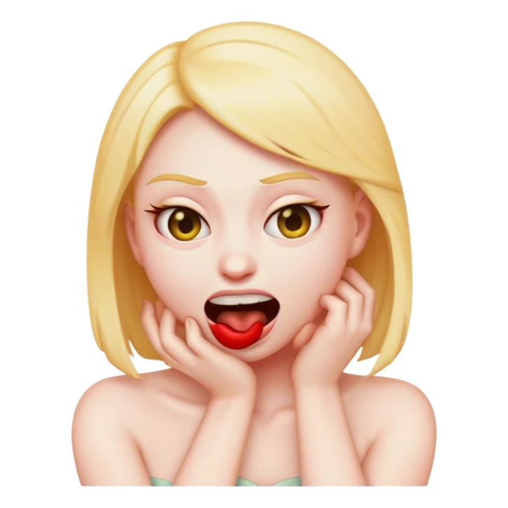 emoji girl strangling herself as a joke sticker