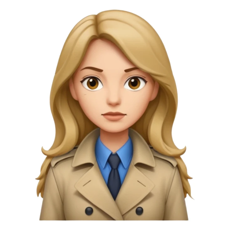female detective with long hair sticker