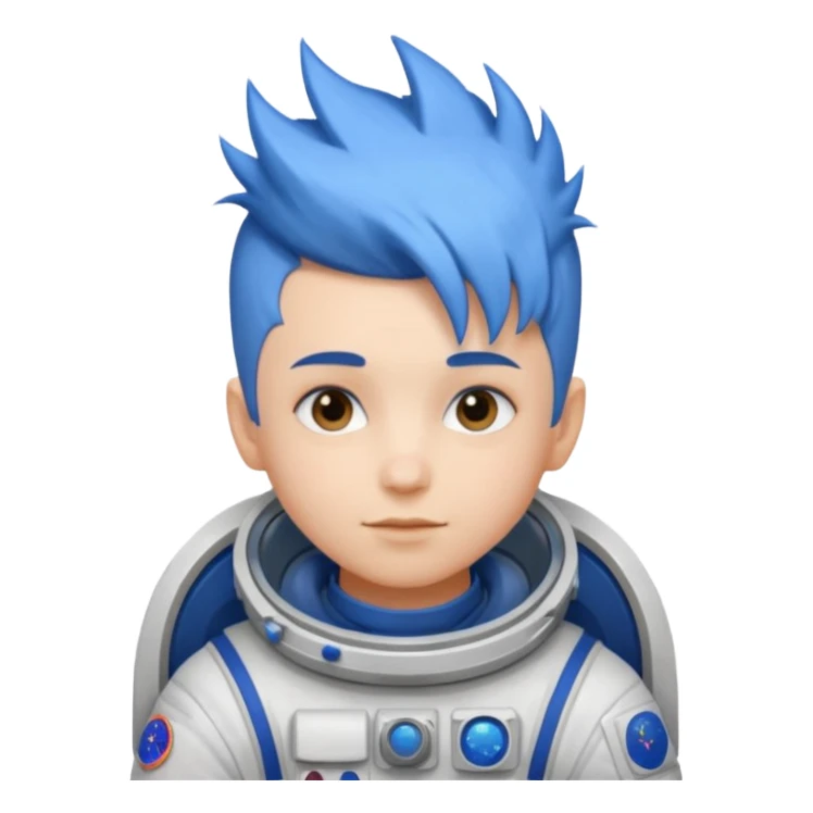 astronaut with short blue mohawk hair non helmet sticker
