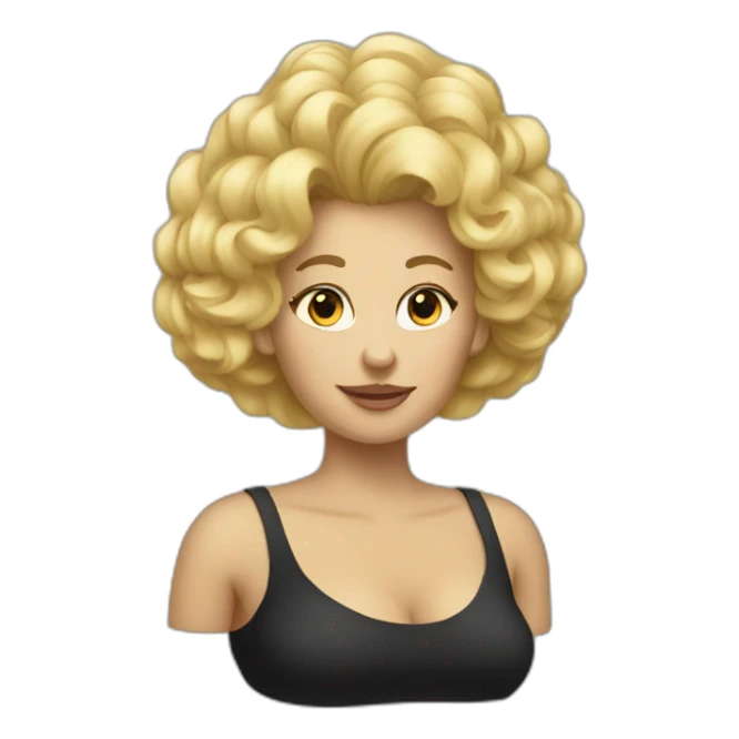 Blond big lady big hair sticker