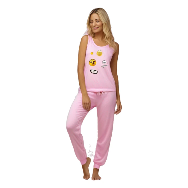 pijama cuerpo completo rosa mujer sticker