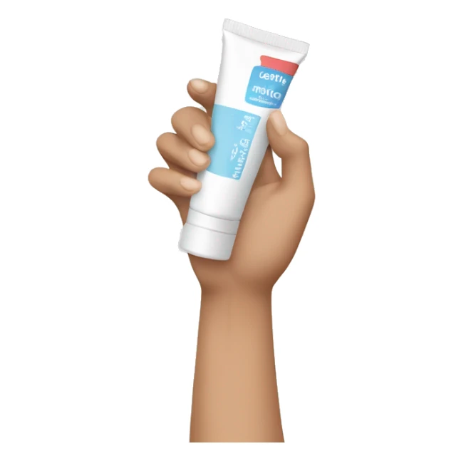 A hand holding a moisturizer cream tube  sticker