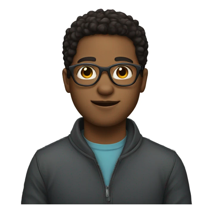 Guy with glasses light skin dark hair holding a heart sticker