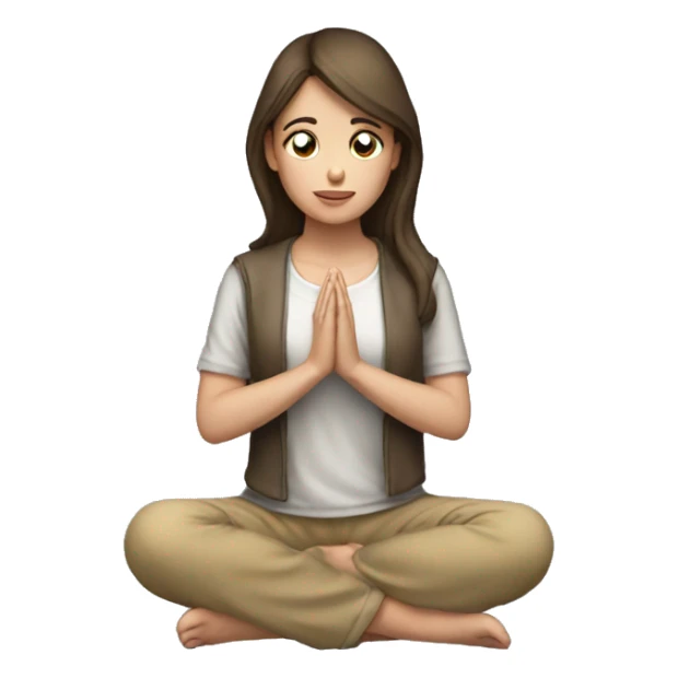 Pale brunette girl kneeling praying sticker