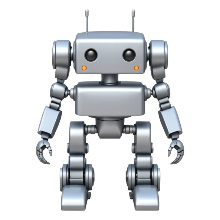 completely symetrical 4 legged robot. center square with leg extending from each corner sticker