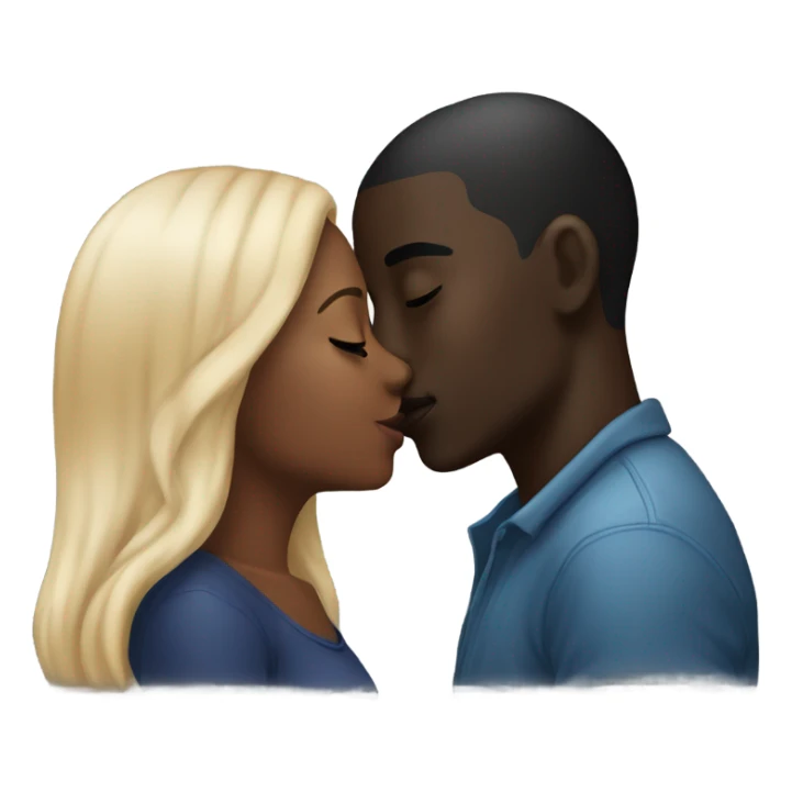 darkskin black girl kissing lightskin black guy   sticker