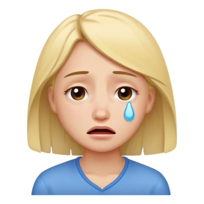 Crying girl with clean vibe sticker