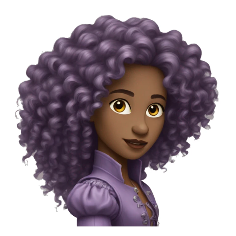 Three musketeers dark lilac women curly long hair sticker