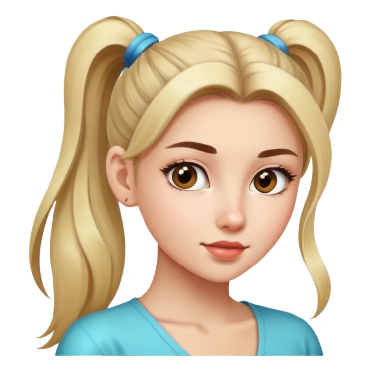 Beautiful girl with high ponytail sticker