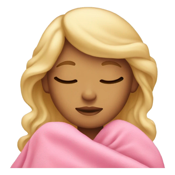 Blonde tan girl sleeping with pink blanket sticker