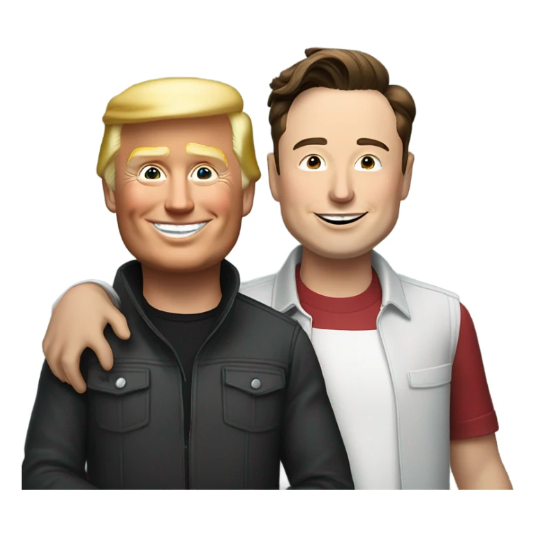 Trump and Elon best friends  sticker