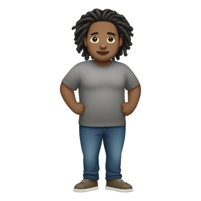 plus size light skin man with locs full body sticker