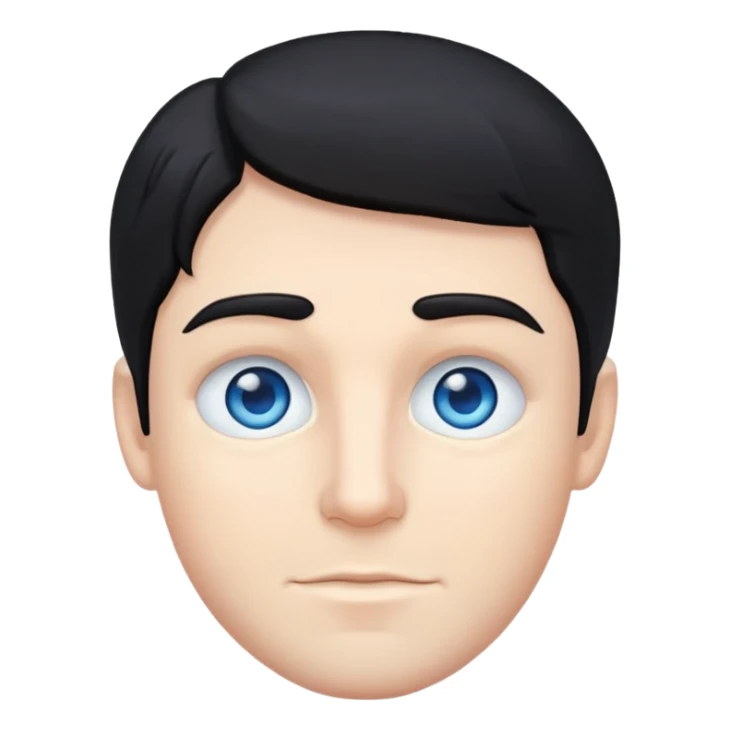 white male with black hair and blue eyes  sticker