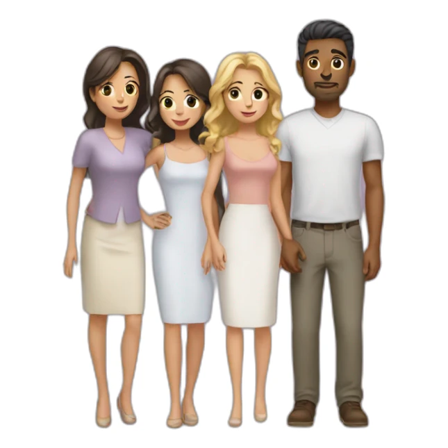 throuple two women one man sticker