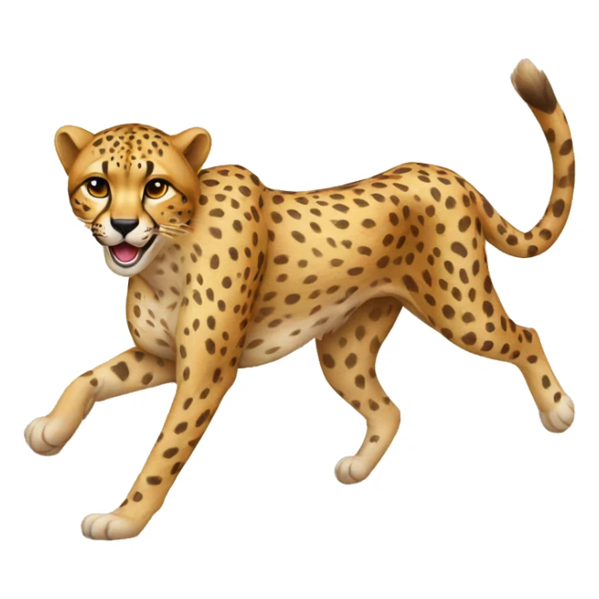 cheetah running with heart kiss sticker