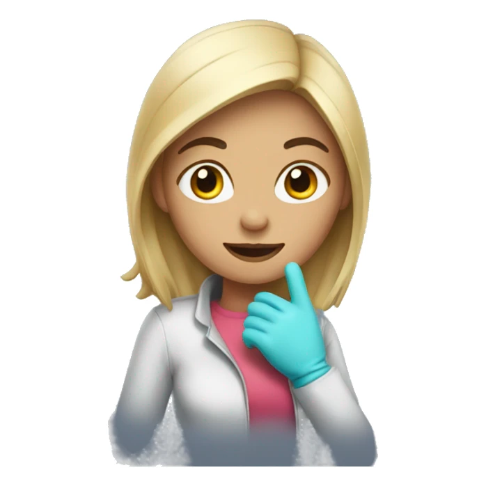 Girl with gloves sticker