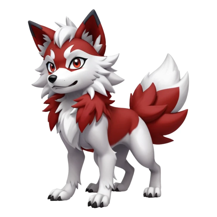 Shiny Red Anthro furry Lycanroc-Midnight-Form (full body) sticker