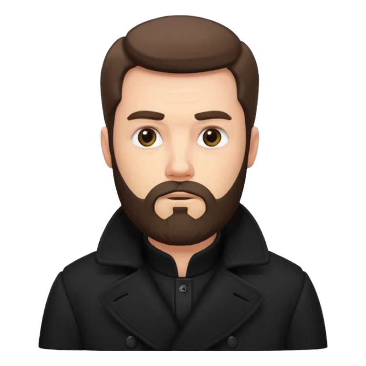 bearded man in black in black coat  sticker