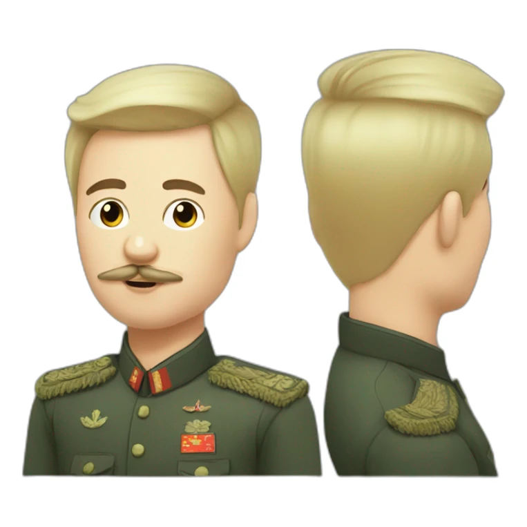 russian guy looking like kim jong un with a moustache sticker