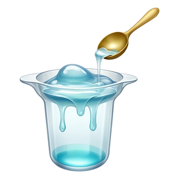 a spoonful of white, clear jelly sticker