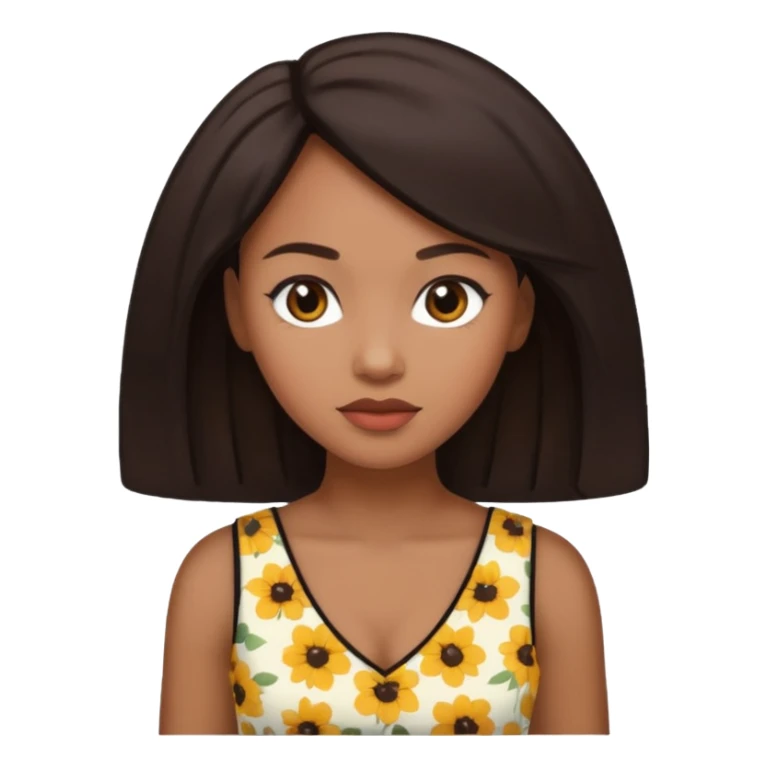 Light skinned black woman with bbl and dark brow hair sticker