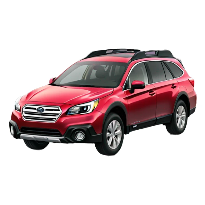 red subaru outback with yellow fog lights sticker