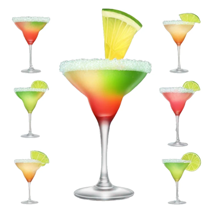 Beautiful cocktails in margarita glasses sticker
