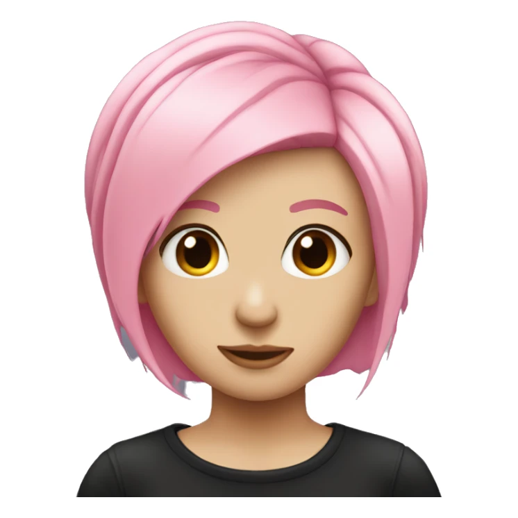 Pink hair emo girl sticker