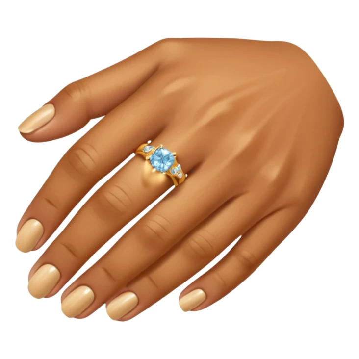 Caramel right hand with diamond ring on rong finger sticker