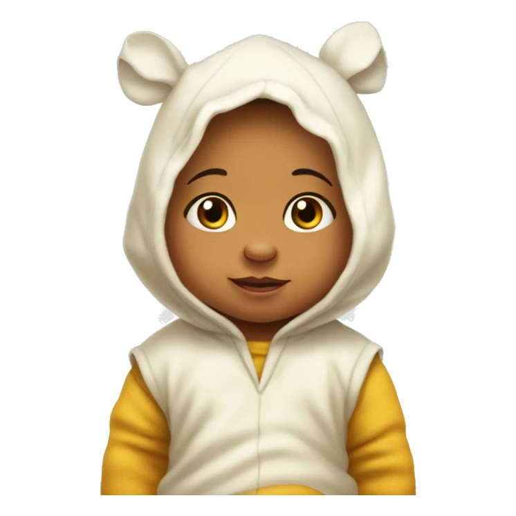 White baby in a Winnie the Pooh costume  sticker