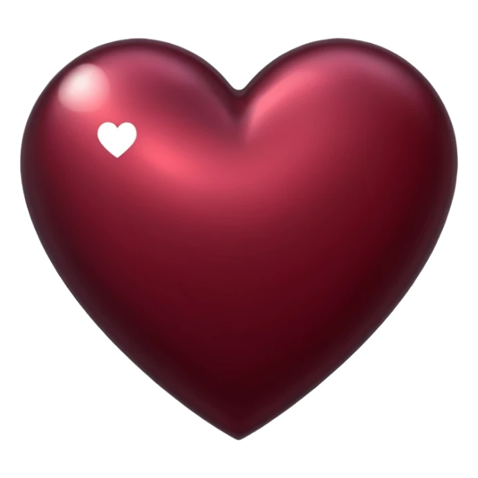 burgundy heart made out of metal sticker