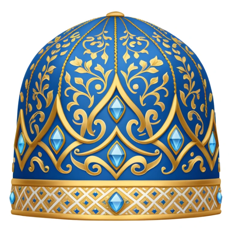 Samarkand style doppa hat with diamond patterns in blue and gold sticker