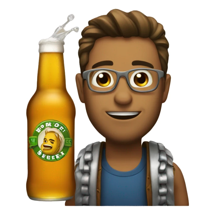 Jarof beer wit soda sticker