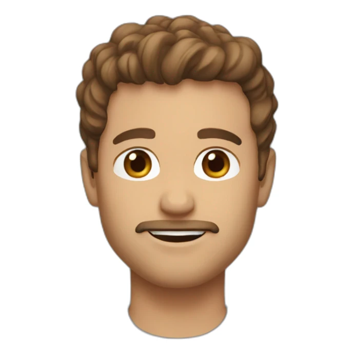 Larry Laks with brown hair sticker