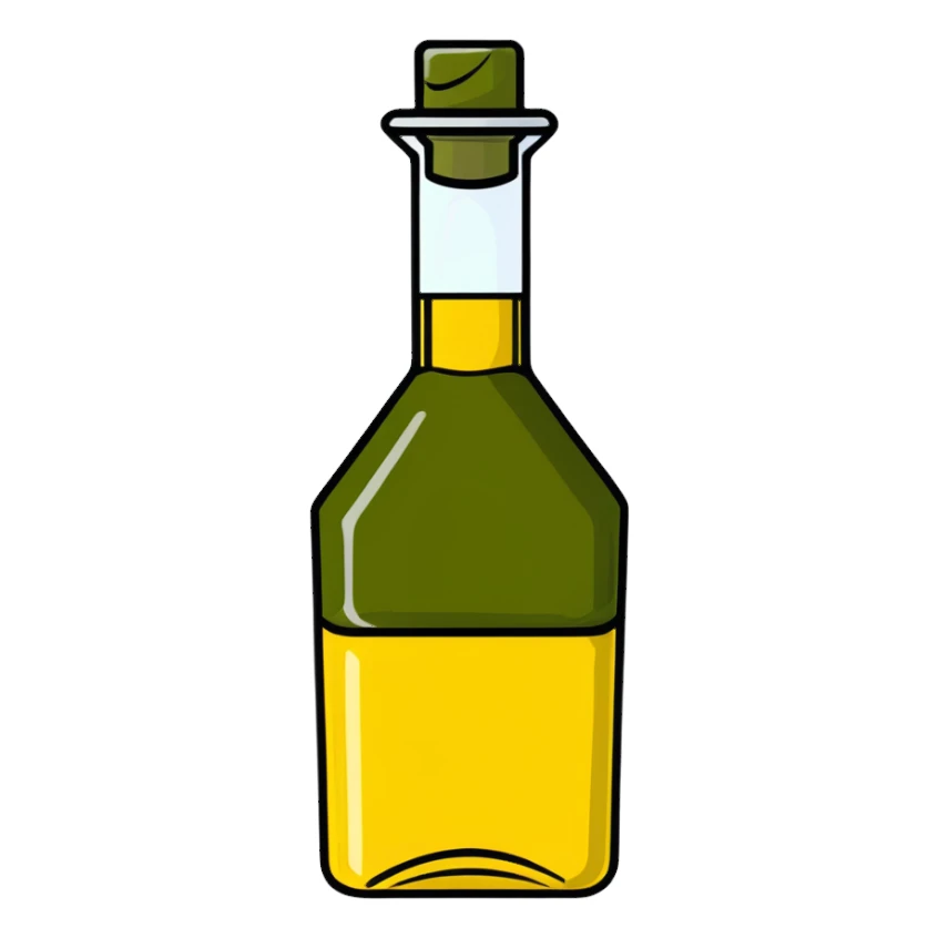 Olive oil bottle, Mediterranean anti-inflammatory ingredient sticker